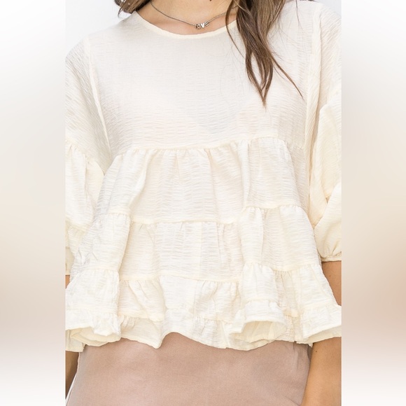 42 BEAUTIFUL SHORT SLEEVE BABYDOLL BLOUSE - Picture 5 of 5